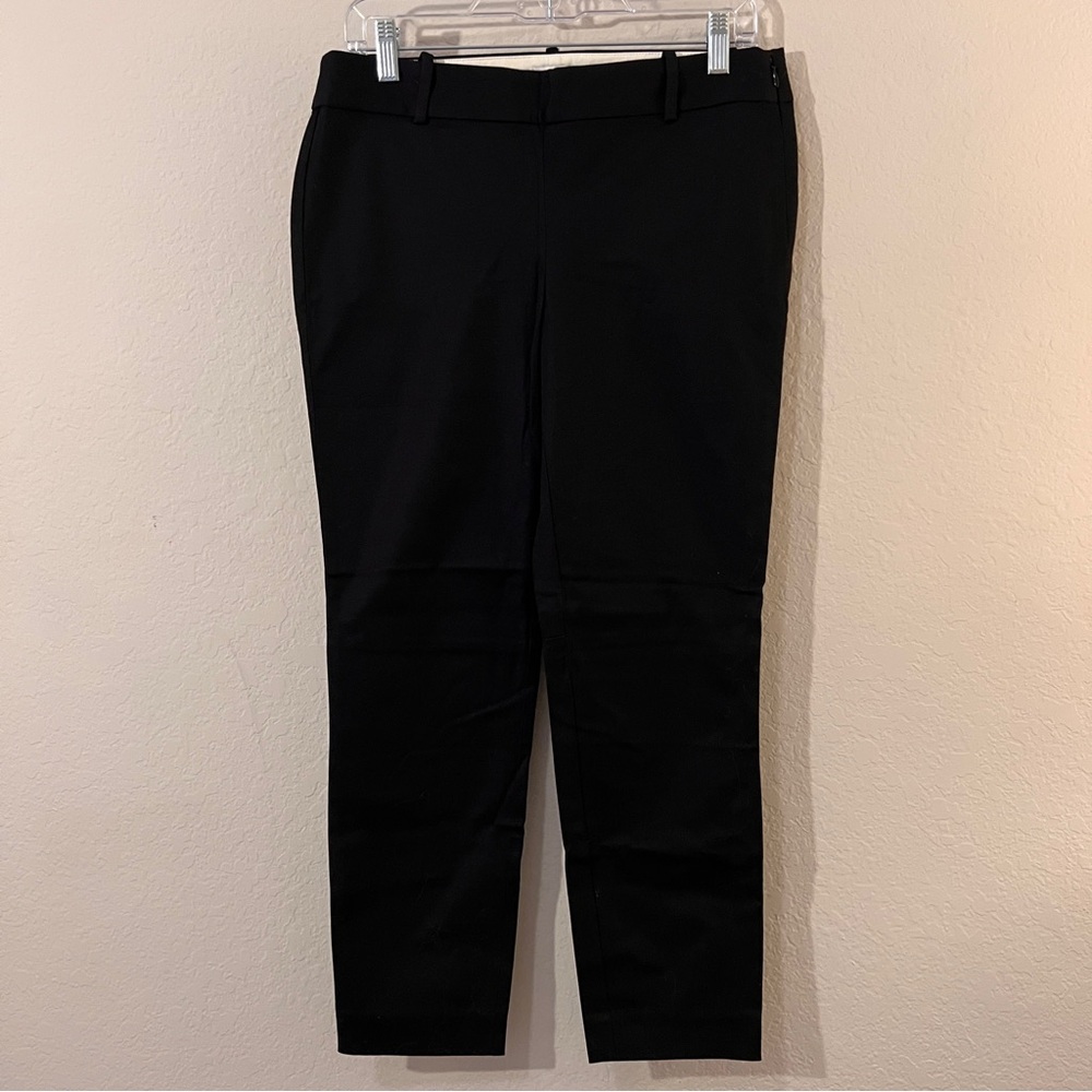 NEW J by J.Crew Black Ankle Side Zip Cotton Stretch Cropped Dress Pants 6